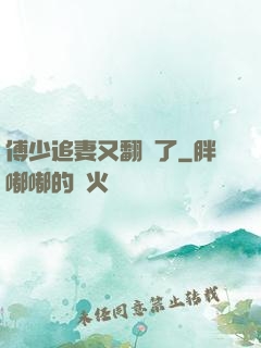傅少追妻又翻車了